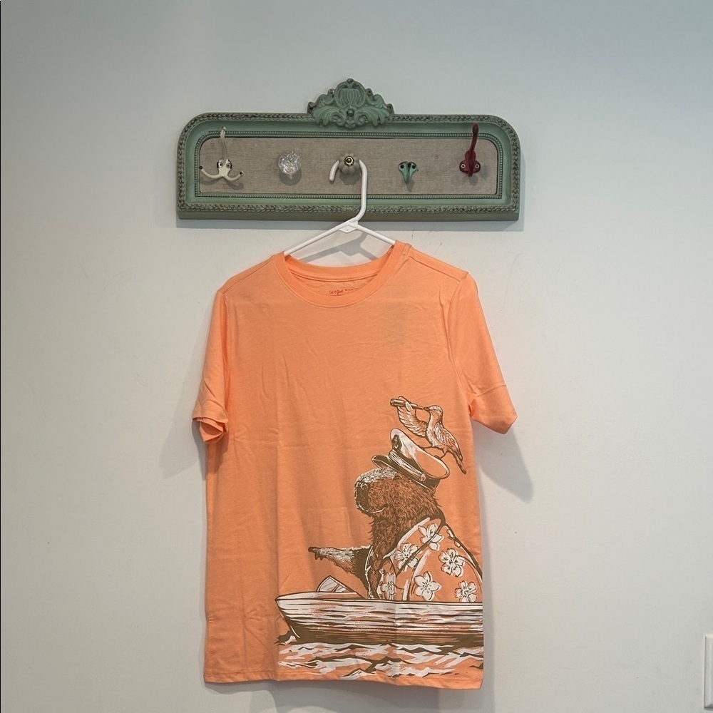 Cat & Jack Peach capybara tropical sailor Graphic Tee kids xxl new with tag